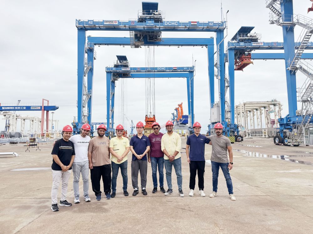 埃及客戶親臨GENMA太倉制造基地進行RTG發運前檢驗，6臺設備即將啟運(圖1)